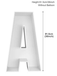1pc PS Balloon Storage Box, Modern Letter Shaped Balloon Box For Party - White - View 5