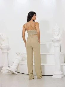 Women Two-piece Outfits - 杏色 - 查看 5