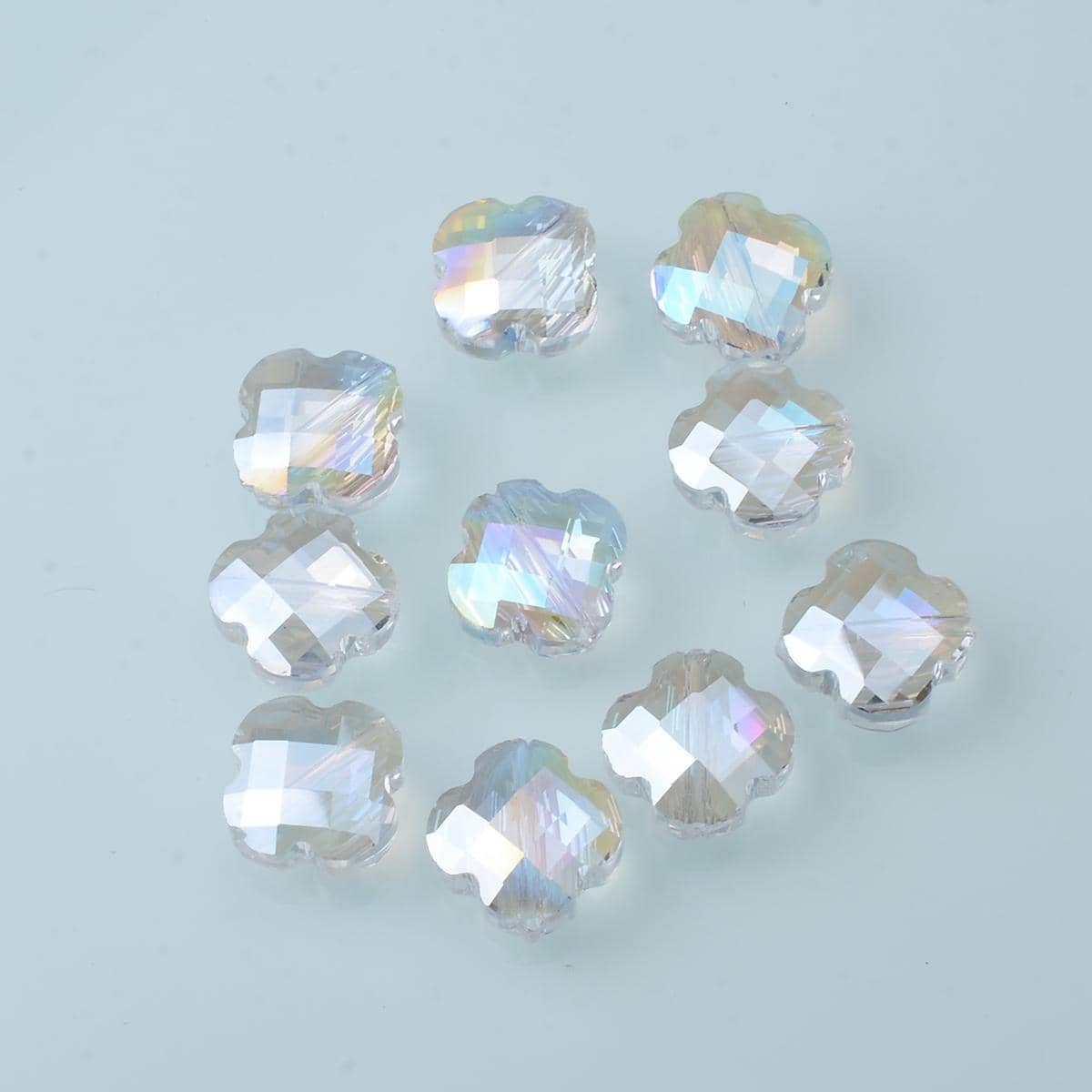 10 Cái/bộ Kính Thời Trang Cỏ Bốn Lá Thiết Kế Tự Làm Đính Hạt Dành Cho Nữ Trang Sức Làm - trắng - Xem 1