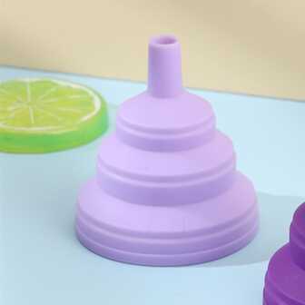 1入組矽膠漏斗廚房用極簡可折疊矽膠漏斗