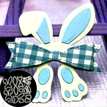 1入組不銹鋼DIY雕刻創意兔子和蝴蝶結形狀DIY模具適用於工藝 - 銀色 - 查看 1