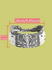Băng đô cài tóc phong cách Bohemian cho nữ họa tiết Paisley cho cuộc sống hàng ngày - trắng - Xem 4