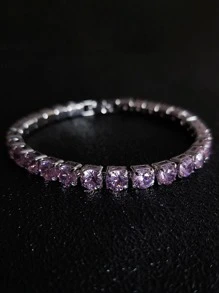 MOONSO 1pc Glamorous Cubic Zirconia Bracelet For Men Women For Gift For Women For Party Banquet Wedding