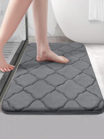 1pc Coral Velvet Bathroom Sponge Carpet Floor Mat, Super Soft Anti-Slip Bath Mat, Water Absorption And Machine Washable, Used For Bathroom Floor, Suitable For Doormat, Living Room, Bedroom, Kitchen Home Bathroom Decor Bath Rug Outdoor Rug Door Mat Fall Decor Bathroom Accessories Back To School Entryway Decor