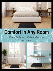 1 pièce Tapis de bain en velours de corail, tapis de sol de salle de bain super doux antidérapant, absorbant l'eau et lavable en machine. Utilisé pour le sol de la salle de bain, convient pour le paillasson, le salon, la chambre, la cuisine. Décoration de salle de bain, tapis de bain, tapis d'extérieur, paillasson, décoration d'automne, accessoires de salle de bain, rentrée scolaire