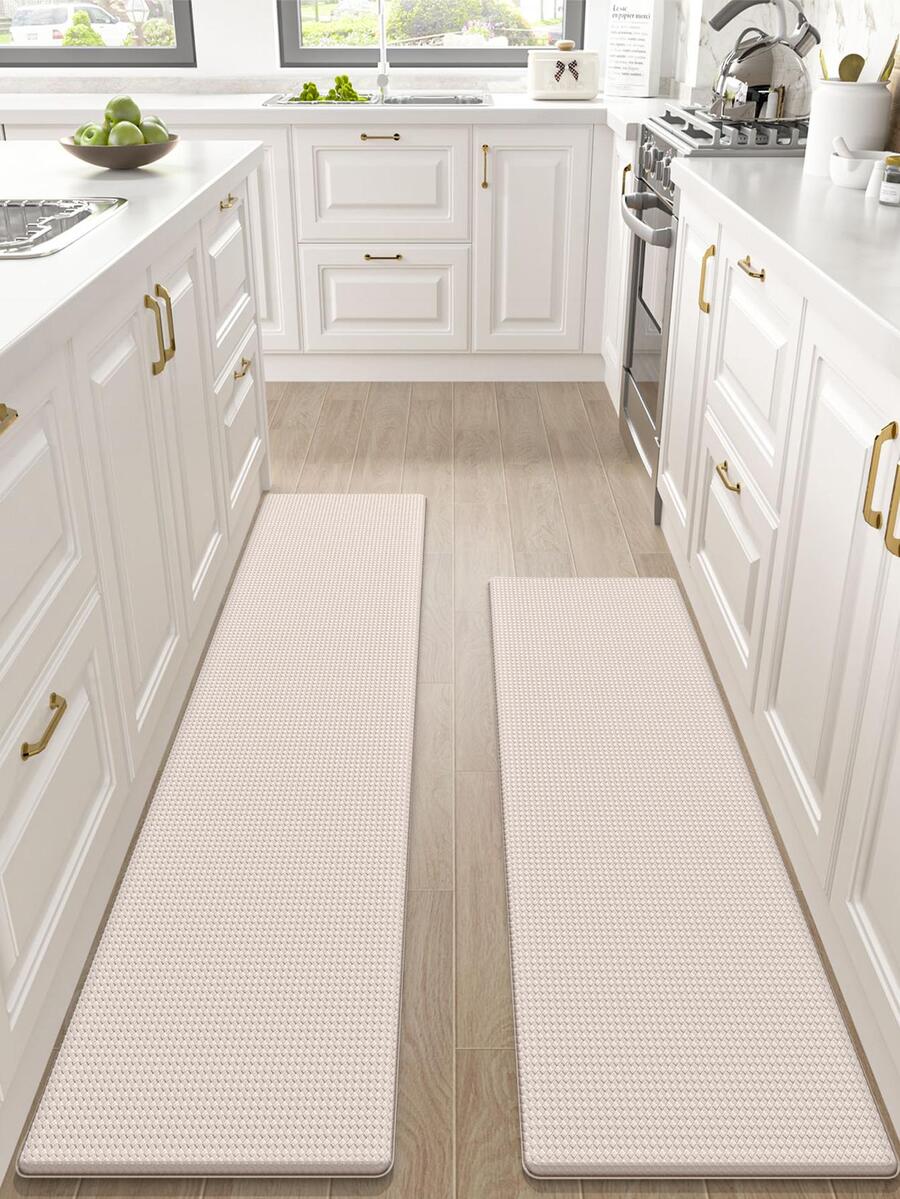 1入組簡約風淺褐色的耐用滌綸防水防滑地墊適用於家用的