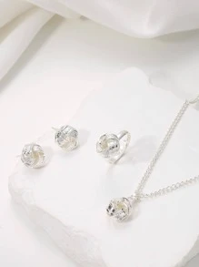 4pcs/set Twist Jewelry Set - Silver - View 2