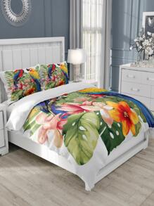 Bộ Vỏ Chăn Hoa Văn Nhiệt Đới, 1 Vỏ Chăn & 2 Vỏ Gối, Bộ Chăn Ga Gối Polyester Hiện Đại Cho Tất Cả Các Mùa - Nhiều màu - Xem 2