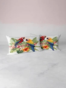 Bộ Vỏ Chăn Hoa Văn Nhiệt Đới, 1 Vỏ Chăn & 2 Vỏ Gối, Bộ Chăn Ga Gối Polyester Hiện Đại Cho Tất Cả Các Mùa - Nhiều màu - Xem 5