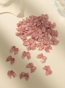 30/50/100/200pcs Satin Ribbon Bows DIY Accessories Mini Bows For Shoes, Clothing, Gift Box Decor, Bowknot, Floral Appliques