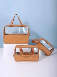 Túi du lịch vệ sinh không thấm nước di động 1 cái - màu nâu - Xem 1