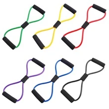 Resistance Band 8 Shaped Yoga Fitness Stretching Strap For Shoulder And Back Exercise, Home Workout Equipment For Women - Purple - View 3