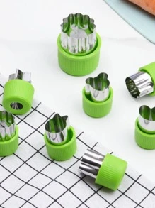 9pcs Stainless Steel Cookie Cutter, Modern Mixed Pattern Cookie Cutter For Kitchen, Valentine's Day Party, Home Decor, Home Gifts - Green - View 9