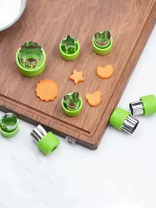 9pcs Stainless Steel Cookie Cutter, Modern Mixed Pattern Cookie Cutter For Kitchen, Valentine's Day Party, Home Decor, Home Gifts - Green - View 8