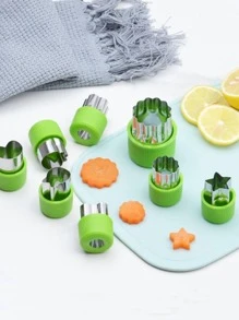 9pcs Stainless Steel Cookie Cutter, Modern Mixed Pattern Cookie Cutter For Kitchen, Valentine's Day Party, Home Decor, Home Gifts - Green - View 10