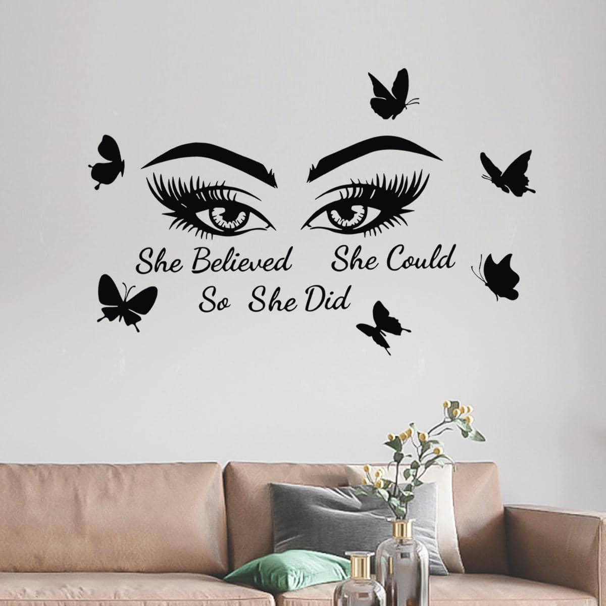 21 chiếc Mắt & Đồ họa Khẩu hiệu Giấy dán tường - màu đen - Xem 1