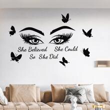 21 chiếc Mắt & Đồ họa Khẩu hiệu Giấy dán tường - màu đen - Xem 4