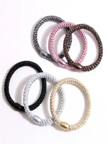 6pcs Women Solid Casual Hair Tie For Daily Life,Dopamine Ponytail Holders Hair Elastics Hair Rubber Bands Scrunchies Hair Rope Elastic Hair Tie Hair Accessories Beauty Home Bedroom Decor Holiday Accessories,Travel,Birthday - Multicolor - View 1