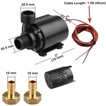 DC12V Brushless Water  Pump Mini Computer Water-cooling Circulating Pump Fountain Water Pump - Black - View 8