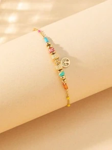 1pc Random Color Fashion Stainless Steel Tree Of Life Decor Chain Bracelet For Women For Daily Decoration - Multicolor - View 2