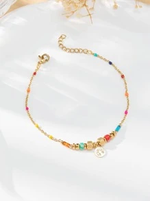 1pc Random Color Fashion Stainless Steel Tree Of Life Decor Chain Bracelet For Women For Daily Decoration - Multicolor - View 1