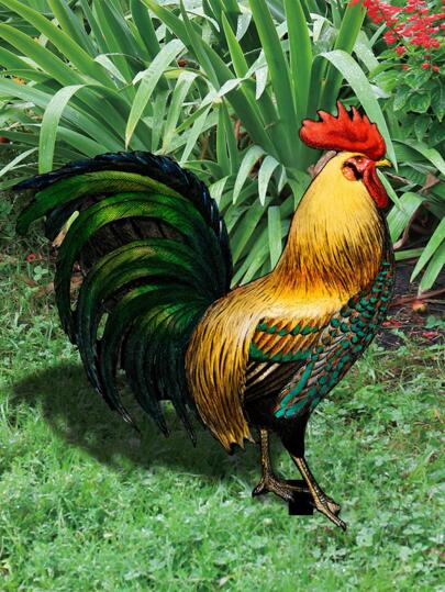 1入戶外公雞形狀庭院花園樁裝飾