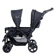 Foldable Twin Baby Double Stroller Lightweight Travel Stroller Infant Pushchair - Black - View 8