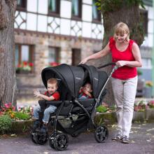 Foldable Twin Baby Double Stroller Lightweight Travel Stroller Infant Pushchair - Black - View 2