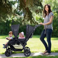 Foldable Twin Baby Double Stroller Lightweight Travel Stroller Infant Pushchair - Black - View 3
