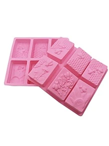 1pc Silicone Soap Mold, Creative Pink Honeycomb & Bee Design DIY Soap Mold For DIY - Grey - View 7