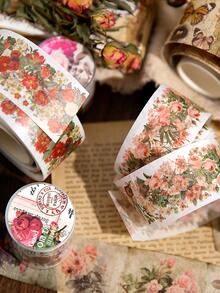 1卷花卉和蝴蝶圖案和紙膠帶學生用現代便攜式和紙膠帶 - 彩色 - 查看 5