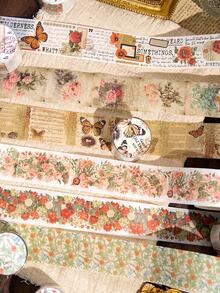 1卷花卉和蝴蝶圖案和紙膠帶學生用現代便攜式和紙膠帶 - 彩色 - 查看 7