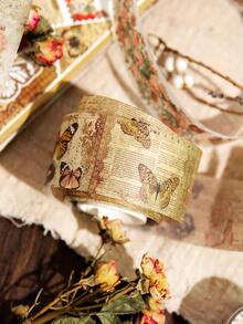 1卷花卉和蝴蝶圖案和紙膠帶學生用現代便攜式和紙膠帶 - 彩色 - 查看 4