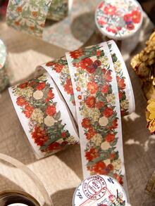 1卷花卉和蝴蝶圖案和紙膠帶學生用現代便攜式和紙膠帶 - 彩色 - 查看 8