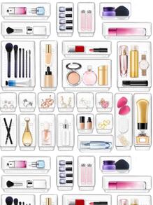 1個透明亞克力diy化妝品抽屜整理盒,帶隔板的桌面儲物盒,透明塑料化妝品收納盒 - 無色 - 查看 4