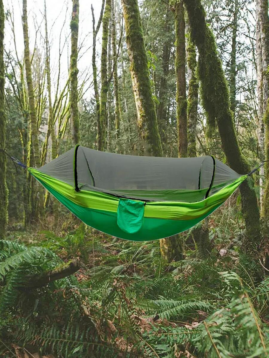 1入組綠色聚酰胺輕便野營吊床 - 綠色 - 查看 1