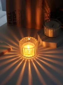 2pcs Clear Candle Holder, Glass Cute Romantic Candle Stand For Home Decor - Clear - View 5