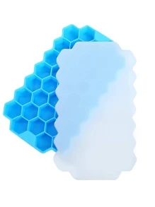 1 khay làm đá viên thiết kế dạng tổ ong - Màu xanh lam - Xem 1
