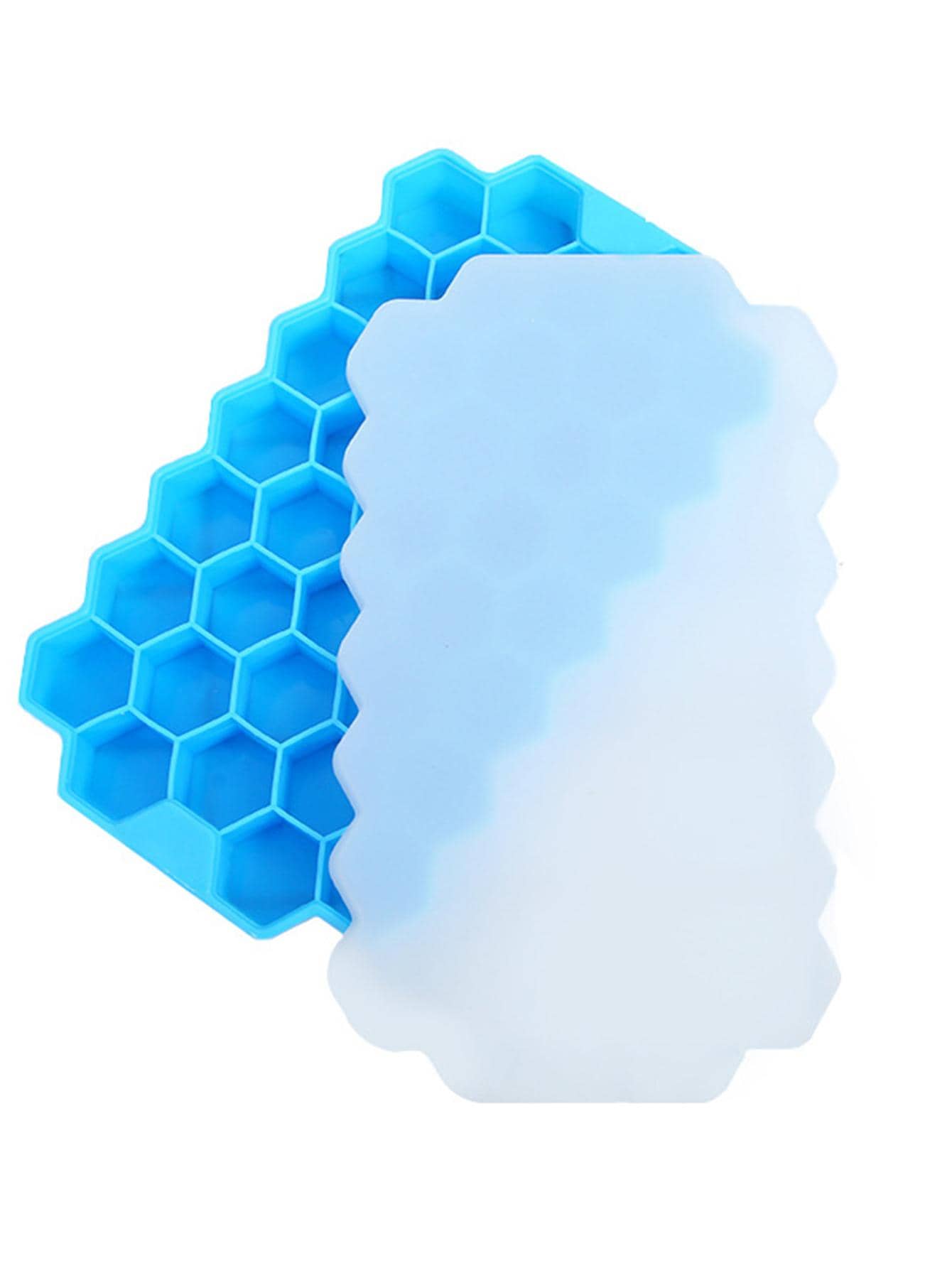 1 khay làm đá viên thiết kế dạng tổ ong - Màu xanh lam - Xem 1