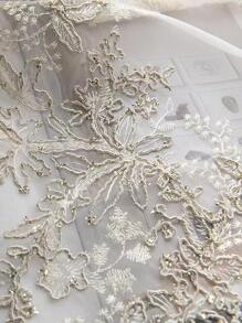 1pc French Style Light Luxury Golden Embossed American Window Screen - White - View 2