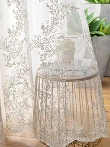 1pc French Style Light Luxury Golden Embossed American Window Screen - White - View 4