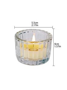 2pcs Clear Candle Holder, Glass Cute Romantic Candle Stand For Home Decor - Clear - View 3