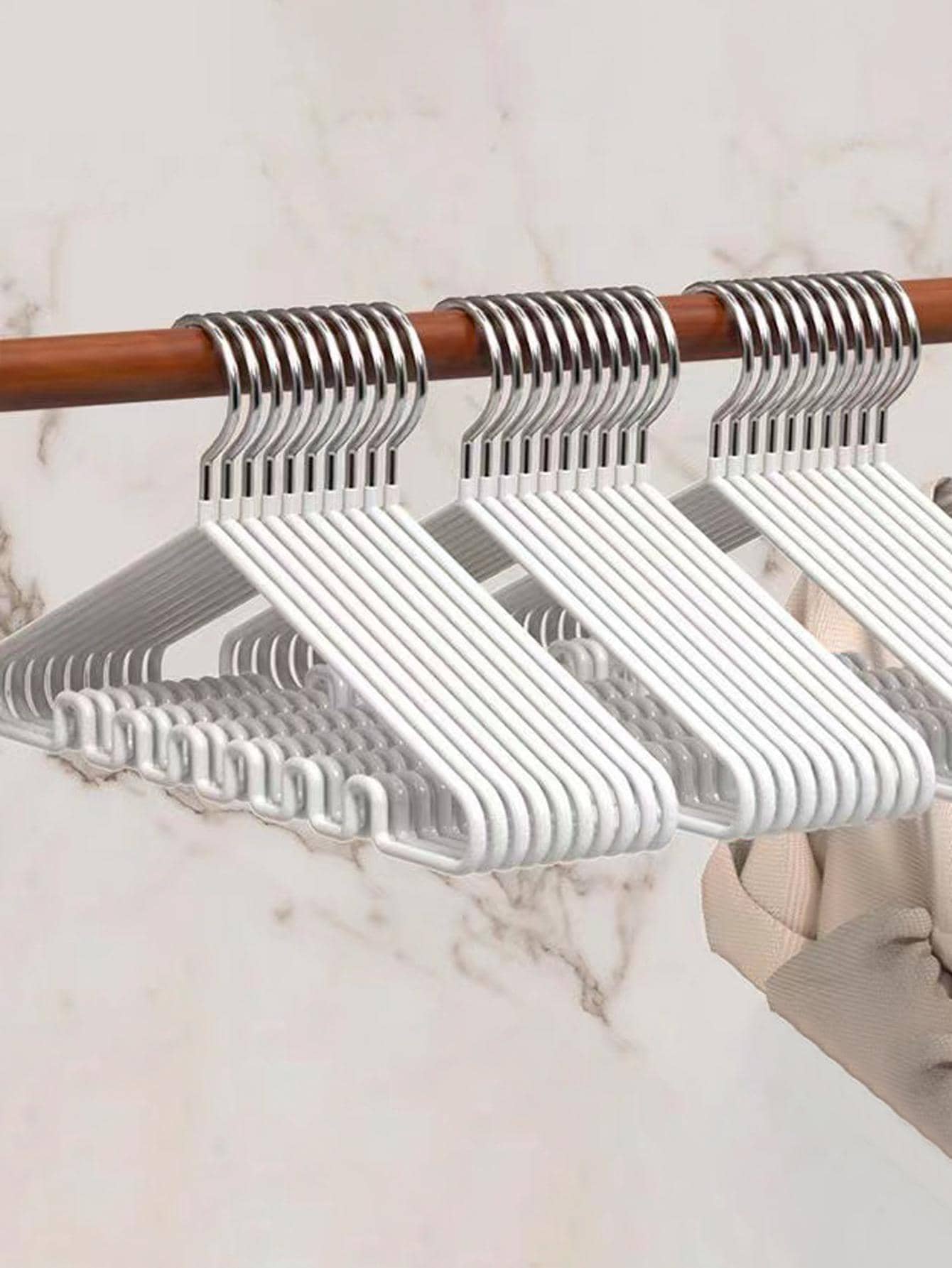 1/3 cái Nhựa Giá áo , Tối giản Đa chức năng Giá áo Đối với Nhà - trắng - Xem 1