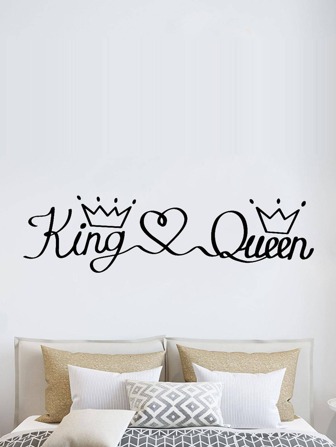 English Letter 'king' Removable Wall Sticker, Suitable For Living Room, Bedroom, Children's Room Decoration, Stickers, Wall Decal, Vinyl Decal For Home Decorations, Spring Decoration Items Refresh Your Home, Festival Decoration Stickers Gifts Birthday Graduation