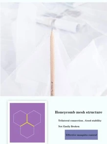 1 pieza Mosquitera de malla - Blanco - Ver 4