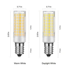 Yucclim 2packs Candelabra E12 LED Light Bulbs AC 80V-130V - C7 T4 E1-2 Base, 60W Equivalent- For Home - White - View 3