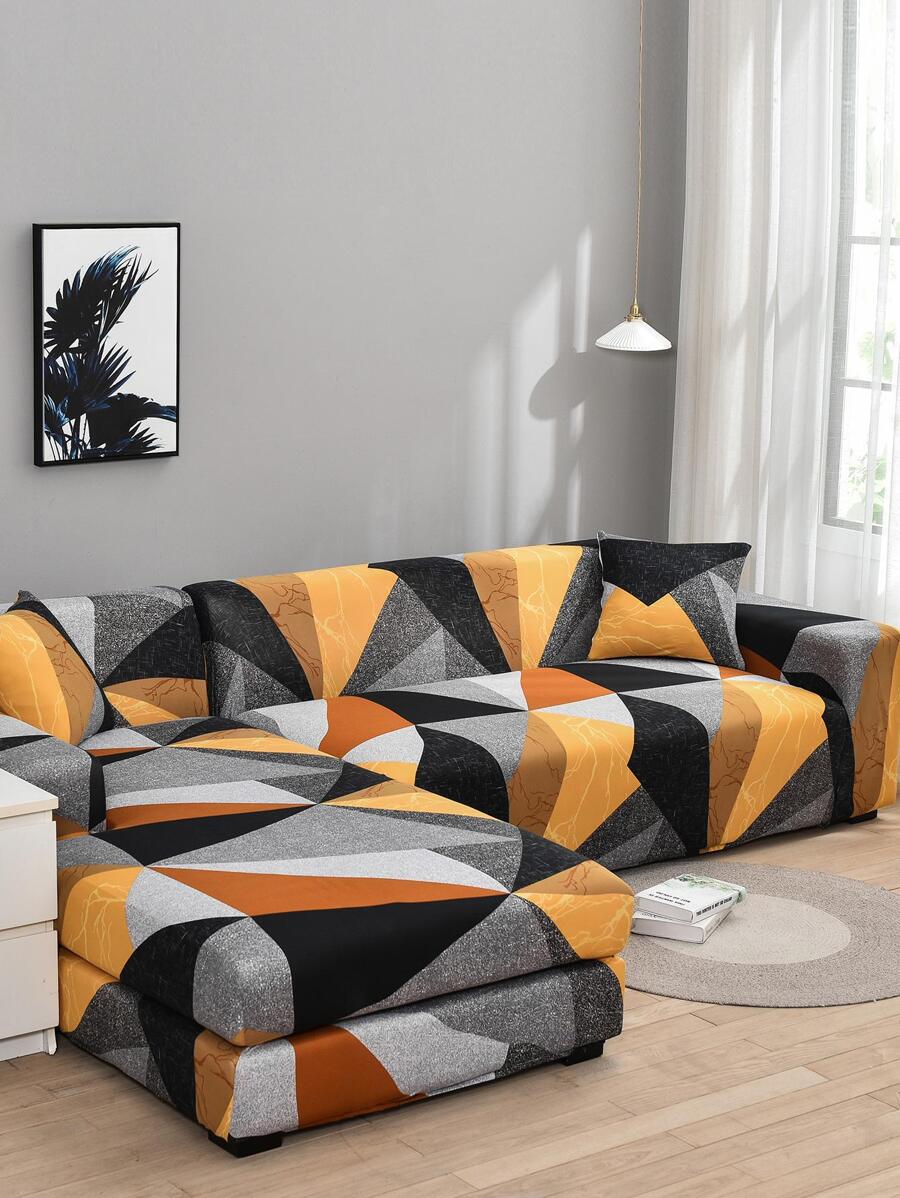 1 pieza Funda de sofá con patrón geométrico sofá moderno poliéster para casa - Multicolor - Ver 1