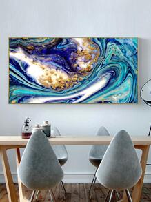 1入組化學纖維無框畫現代大理石圖案牆壁藝術畫適用於家居牆壁裝飾 - 彩色 - 查看 2