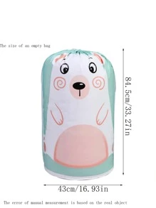 1入組PEVA可折疊收納卡通熊圖案衣服抽繩包 - 綠色 - 查看 10