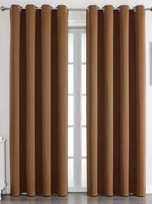 1片装遮光窗帘，采用涤纶面料，隔热保温，适用于露台推拉玻璃门、卧室/客厅，可选颜色：锈棕色、酒红色、黄棕色 - 咖啡棕 - 查看 1